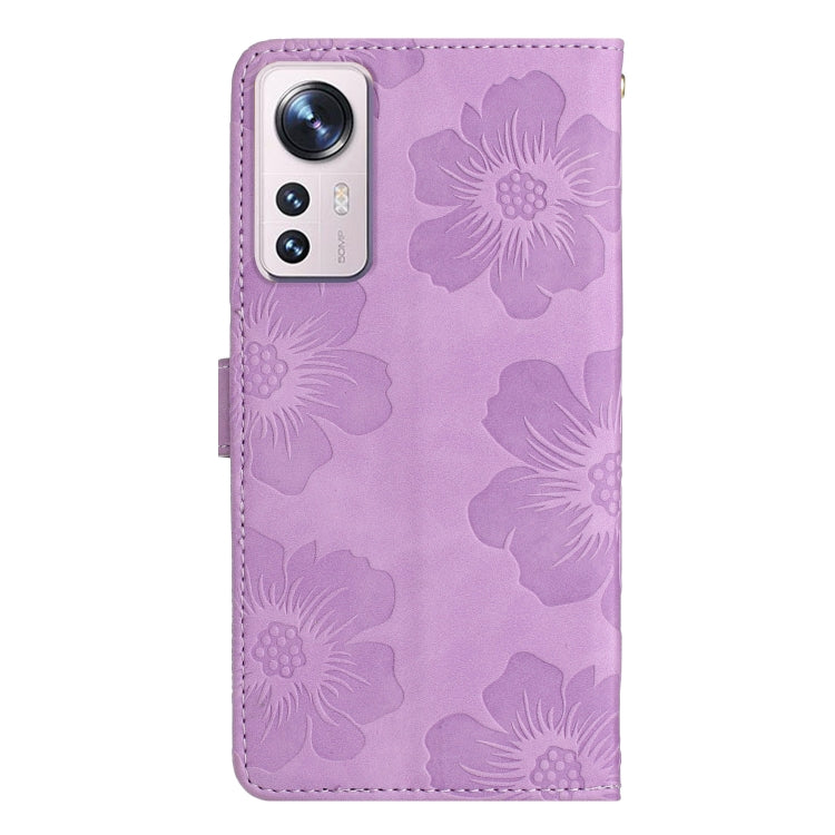 For Xiaomi 12 Pro Flower Embossing Pattern Leather Phone Case(Purple) - free shipping - PMC TechLife - Order now!