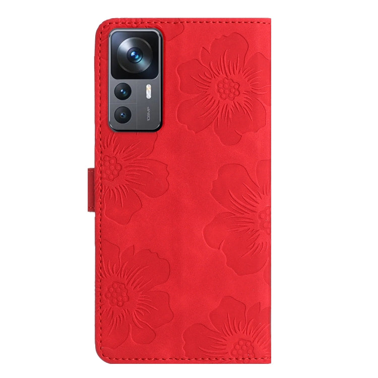 For Xiaomi 12T  / 12T Pro Flower Embossing Pattern Leather Phone Case(Red) - free shipping - PMC TechLife - Order now!