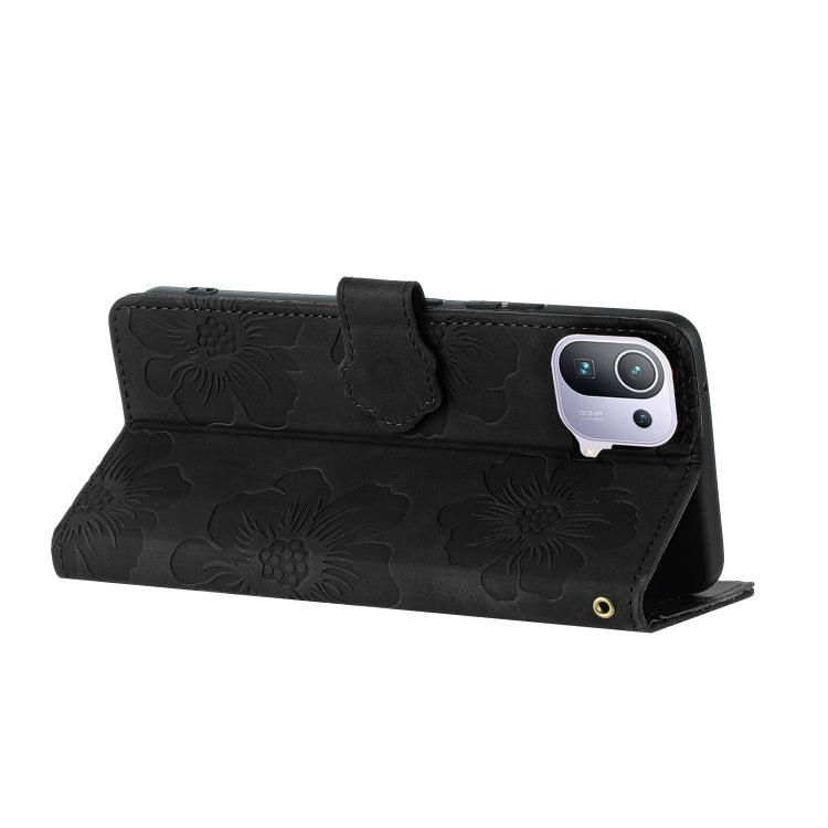 For Xiaomi Mi 11 Pro Flower Embossing Pattern Leather Phone Case(Black) - free shipping - PMC TechLife - Order now!