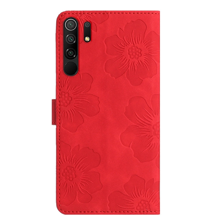 For Xiaomi Redmi 9 Flower Embossing Pattern Leather Phone Case(Red) - free shipping - PMC TechLife - Order now!