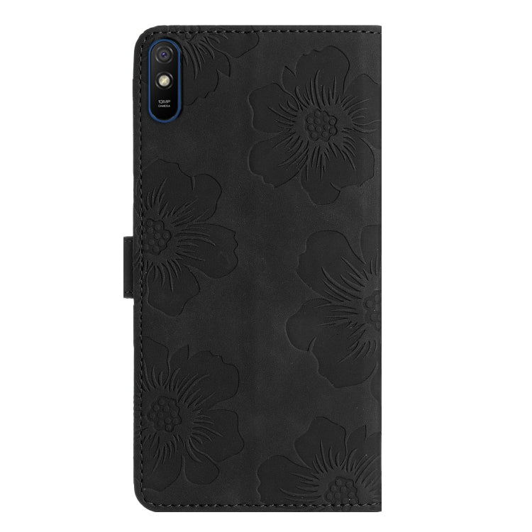 For Xiaomi Redmi 9A Flower Embossing Pattern Leather Phone Case(Black) - free shipping - PMC TechLife - Order now!