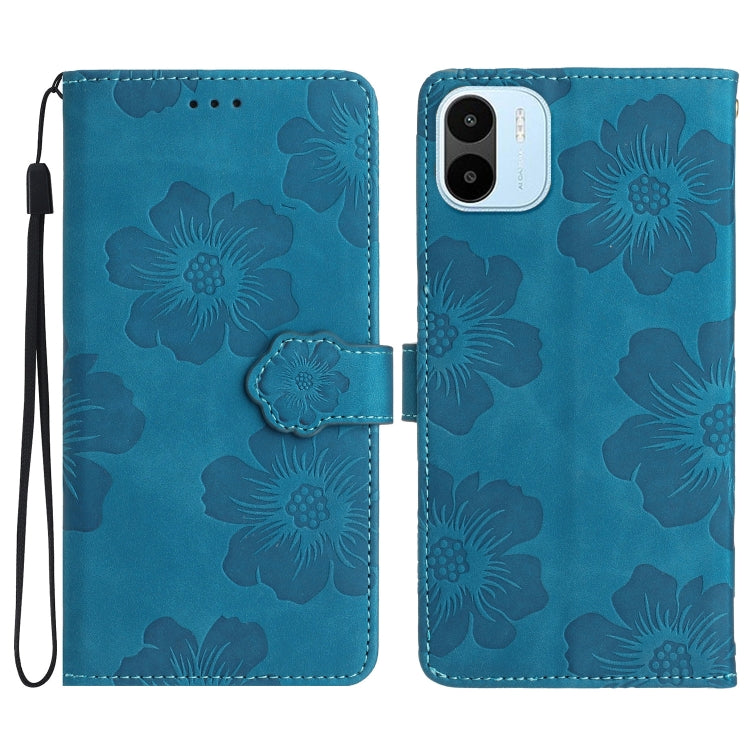 For Xiaomi Redmi A1 Flower Embossing Pattern Leather Phone Case(Blue) - free shipping - PMC TechLife - Order now!