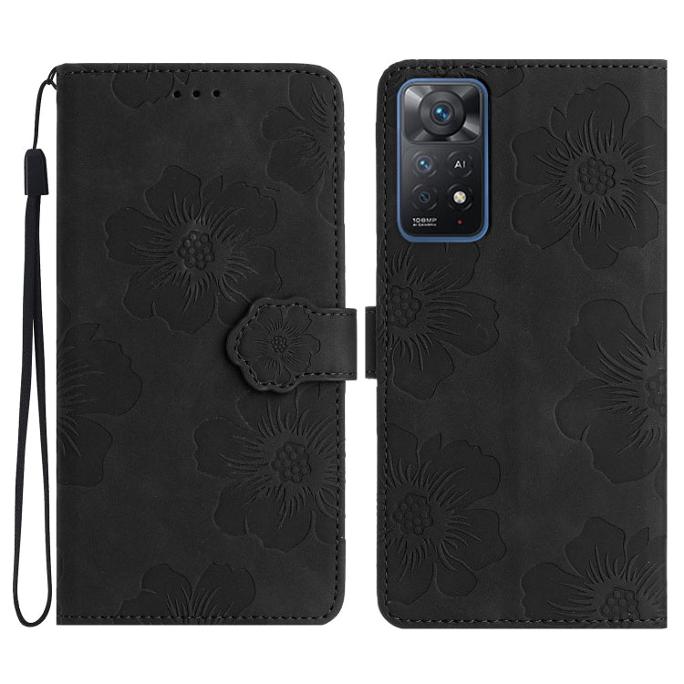 For Xiaomi Redmi Note 11 Pro 5G Global Flower Embossing Pattern Leather Phone Case(Black) - free shipping - PMC TechLife - Order now!