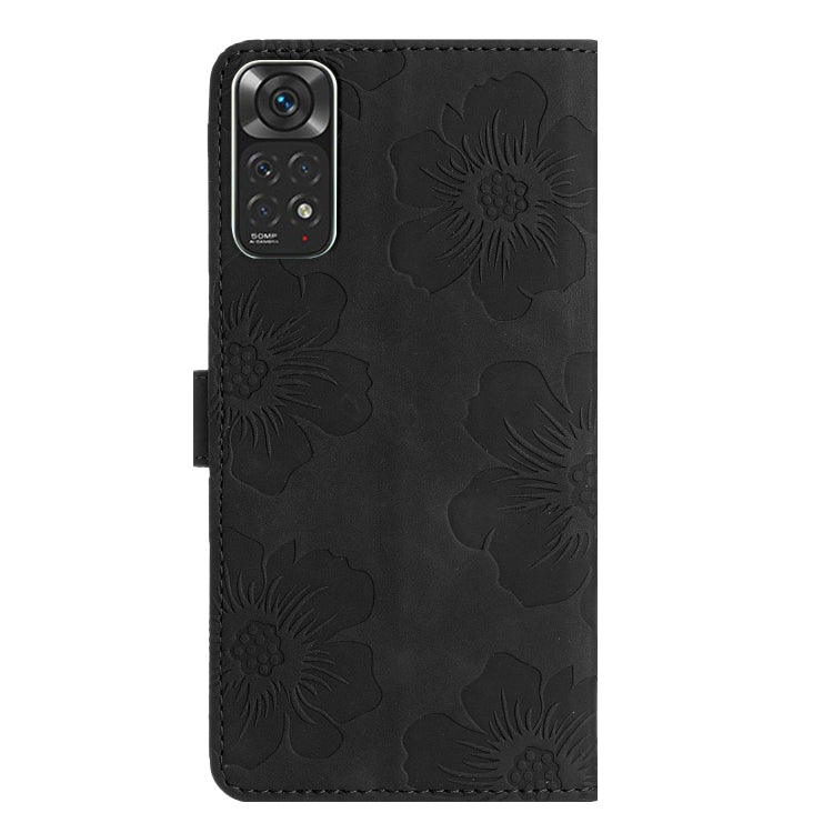 For Xiaomi Redmi Note 11 4G Global / Note 11S Flower Embossing Pattern Leather Phone Case(Black) - free shipping - PMC TechLife - Order now!