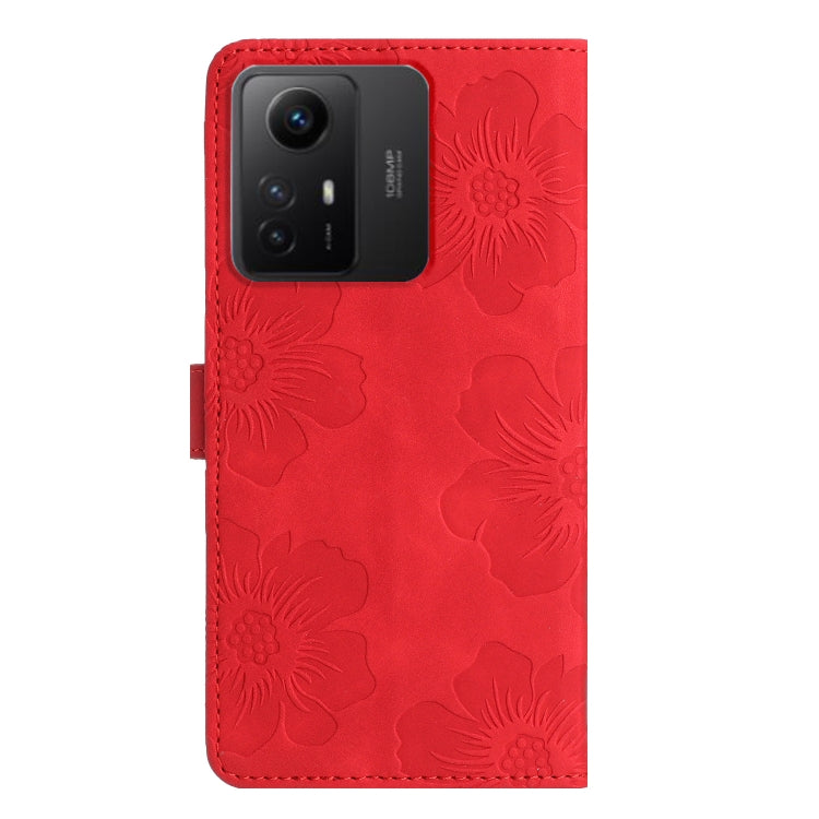 For Xiaomi Redmi Note 12S Flower Embossing Pattern Leather Phone Case(Red) - free shipping - PMC TechLife - Order now!