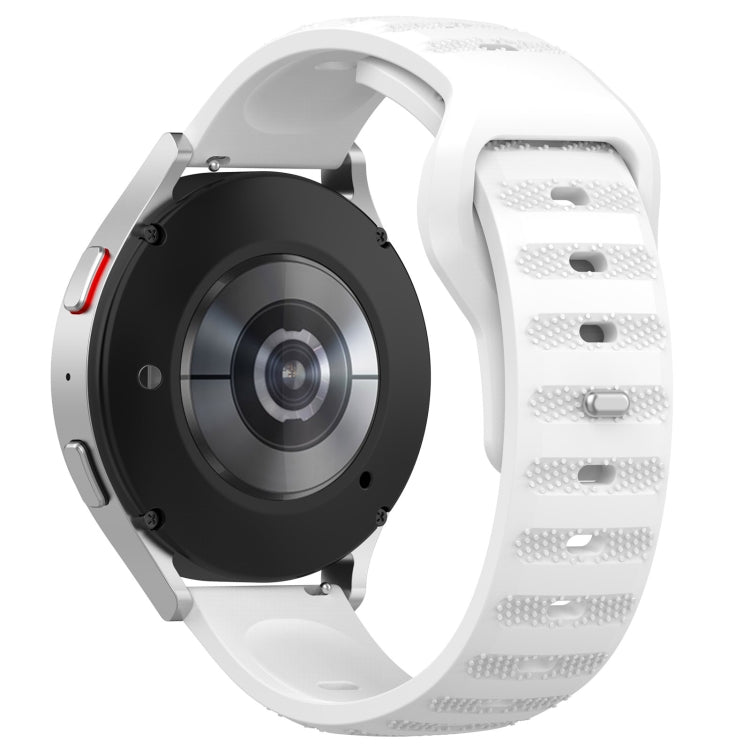 20mm Universal Dots Pattern Silicone Replacement Watch Band(White) - 20mm Bands by PMC TechLife | Online Shopping South Africa | PMC TechLife