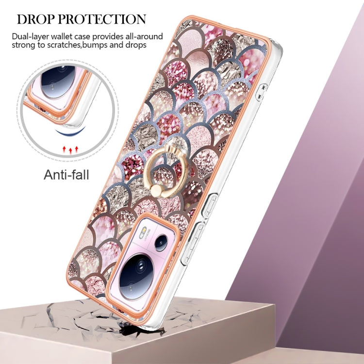 For Xiaomi 13 Lite 5G Electroplating IMD TPU Phone Case with Ring(Pink Scales) - free shipping - PMC TechLife - Order now!