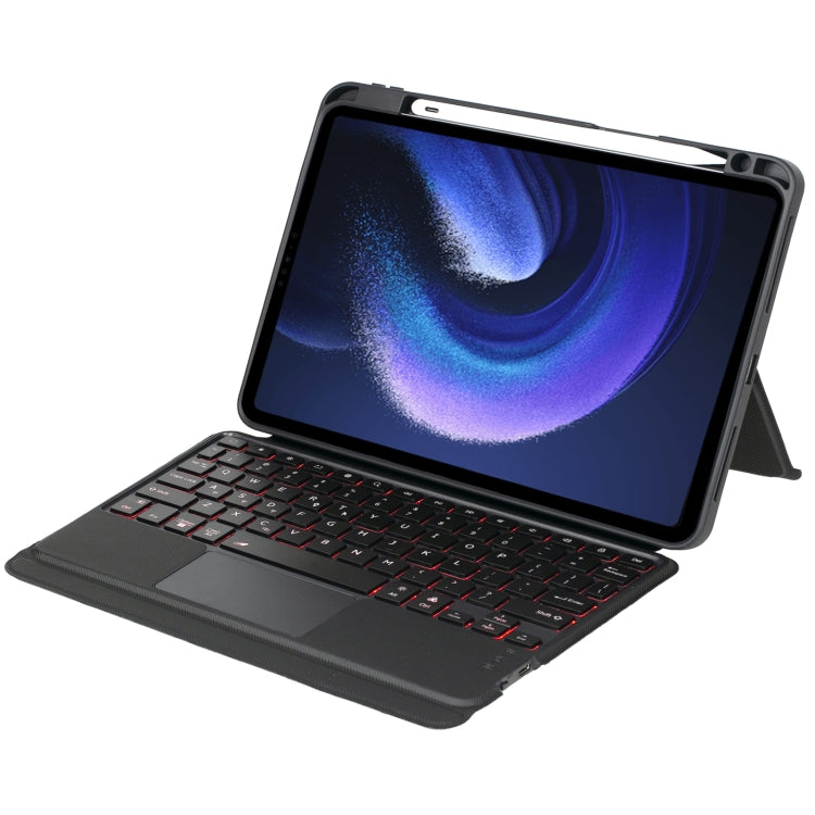 For Xiaomi Pad 6 / Pad 6 Pro T0N7-AS Detachable Pen Slot Touchpad Backlight Bluetooth Keyboard Leather Tablet Case(Black) -  by PMC TechLife | Online Shopping South Africa | PMC TechLife