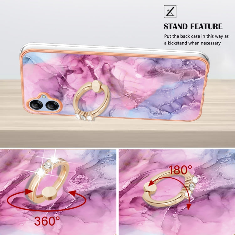 For Samsung Galaxy A04e Electroplating Marble Dual-side IMD Phone Case with Ring(Pink 013) - free shipping - PMC TechLife - Order now!
