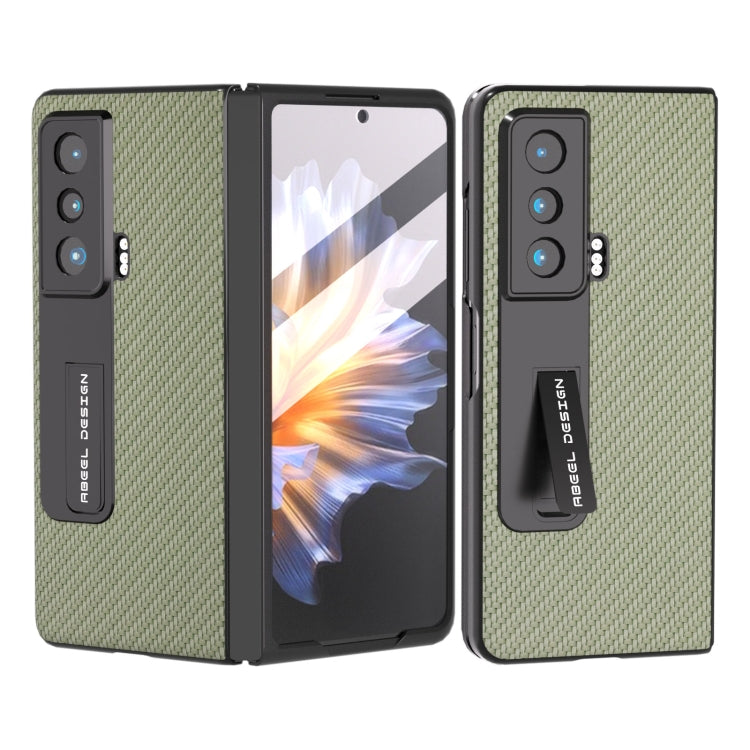 For Honor Magic Vs Carbon Fiber Texture Integrated Protective Phone Case with Holder(Green) - free shipping - PMC TechLife - Order now!