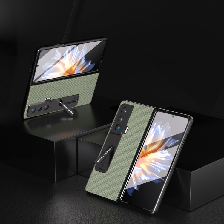 For Honor Magic Vs Carbon Fiber Texture Integrated Protective Phone Case with Holder(Green) - free shipping - PMC TechLife - Order now!