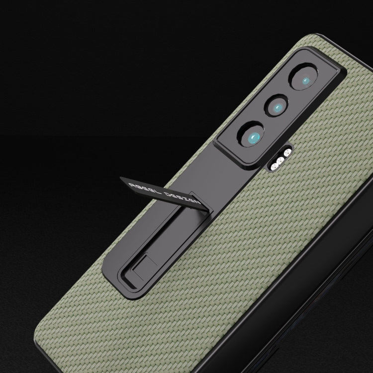 For Honor Magic Vs Carbon Fiber Texture Integrated Protective Phone Case with Holder(Green) - free shipping - PMC TechLife - Order now!
