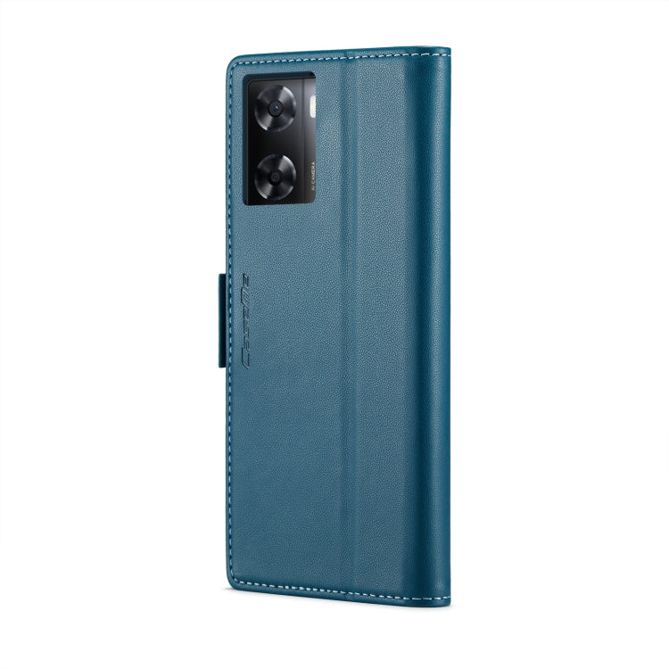 For OPPO A57 4G Global/A57s 4G Global CaseMe 023 Butterfly Buckle Litchi Texture RFID Anti-theft Leather Phone Case(Blue) - OPPO Cases by CaseMe | Online Shopping South Africa | PMC TechLife | Buy Now Pay Later Mobicred