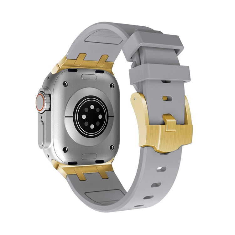 AP Silicone Watch Band For Apple Watch 8 41mm(Gold Grey) - Watch Bands by PMC TechLife | Online Shopping South Africa | PMC TechLife