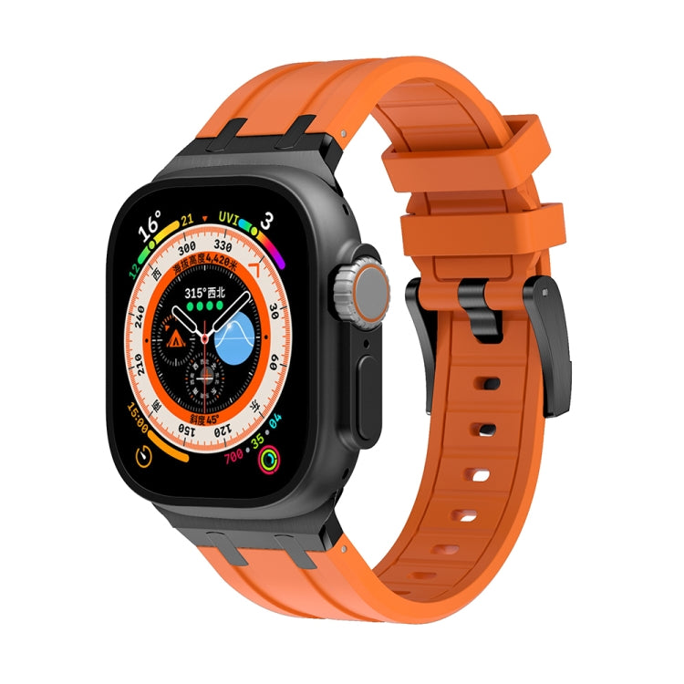 AP Silicone Watch Band For Apple Watch 7 41mm(Black Orange) - Watch Bands by PMC TechLife | Online Shopping South Africa | PMC TechLife