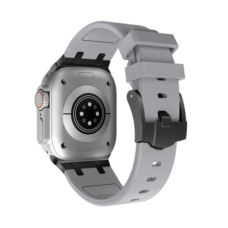 AP Silicone Watch Band For Apple Watch 7 41mm(Black Grey) - Watch Bands by PMC TechLife | Online Shopping South Africa | PMC TechLife