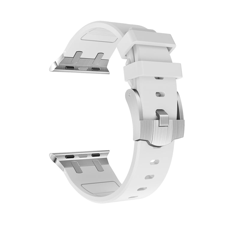 AP Silicone Watch Band For Apple Watch 7 45mm(Silver White) - Watch Bands by PMC TechLife | Online Shopping South Africa | PMC TechLife