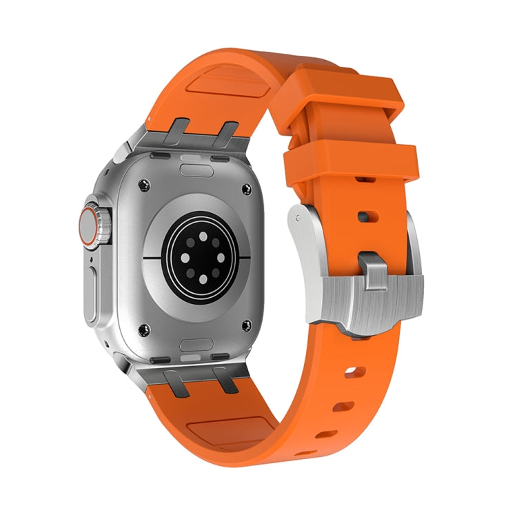 AP Silicone Watch Band For Apple Watch SE 2022 40mm(Silver Orange) - Watch Bands by PMC TechLife | Online Shopping South Africa | PMC TechLife