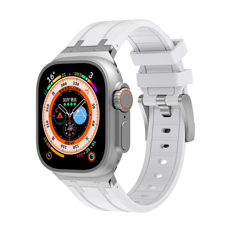 AP Silicone Watch Band For Apple Watch SE 2022 40mm(Silver White) - Watch Bands by PMC TechLife | Online Shopping South Africa | PMC TechLife