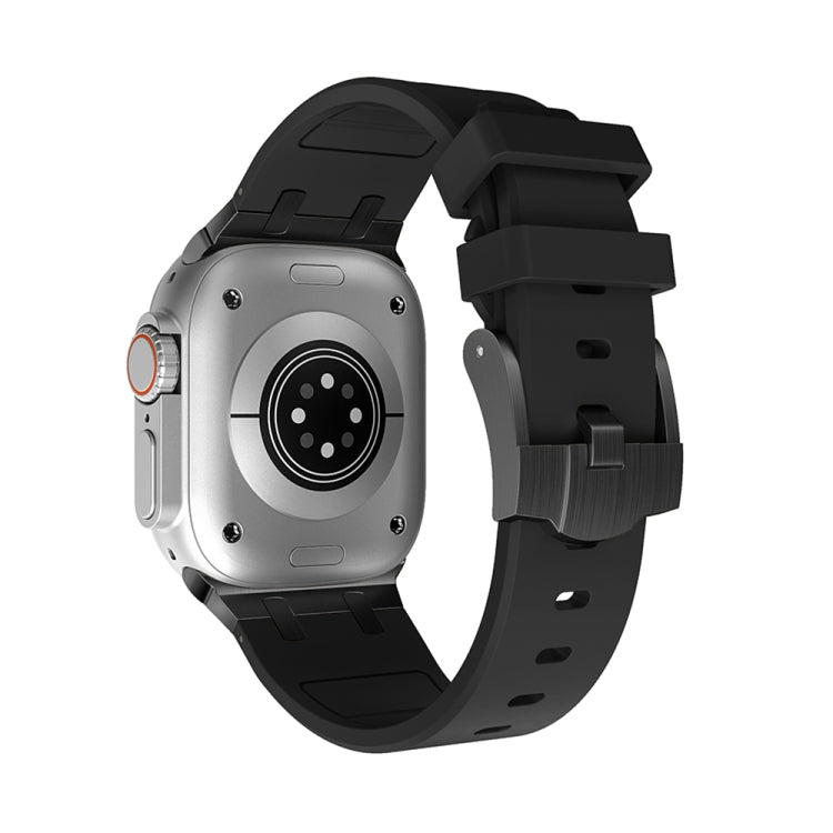 AP Silicone Watch Band For Apple Watch SE 2022 44mm(Black Black) - Watch Bands by PMC TechLife | Online Shopping South Africa | PMC TechLife