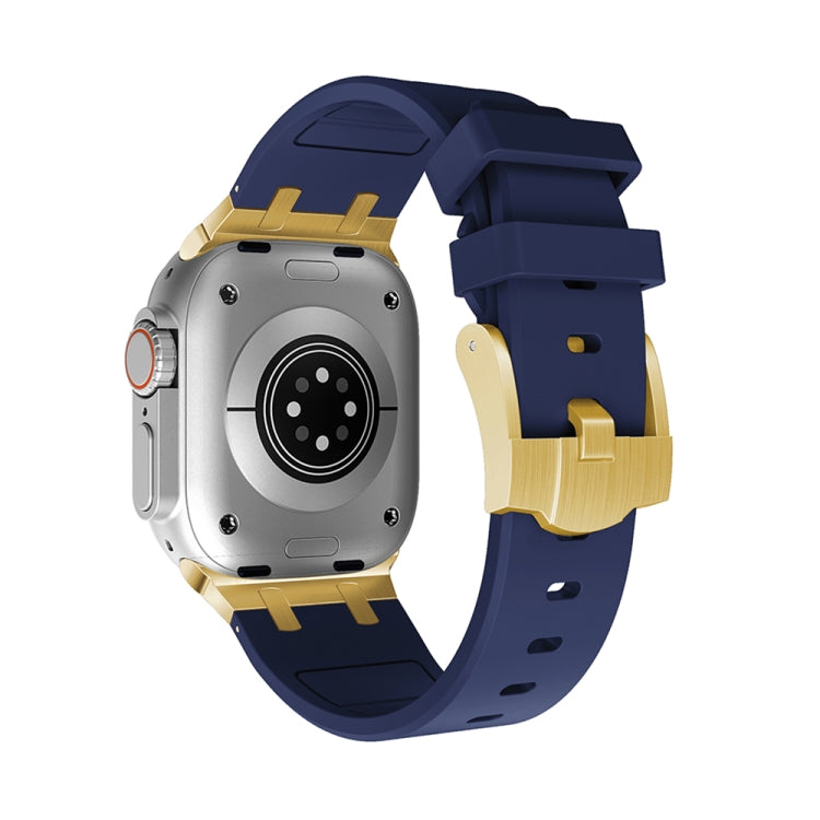 AP Silicone Watch Band For Apple Watch SE 2022 44mm(Gold Blue) - Watch Bands by PMC TechLife | Online Shopping South Africa | PMC TechLife