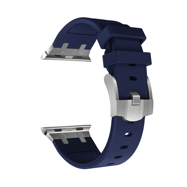 AP Silicone Watch Band For Apple Watch SE 2022 44mm(Silver Blue) - Watch Bands by PMC TechLife | Online Shopping South Africa | PMC TechLife