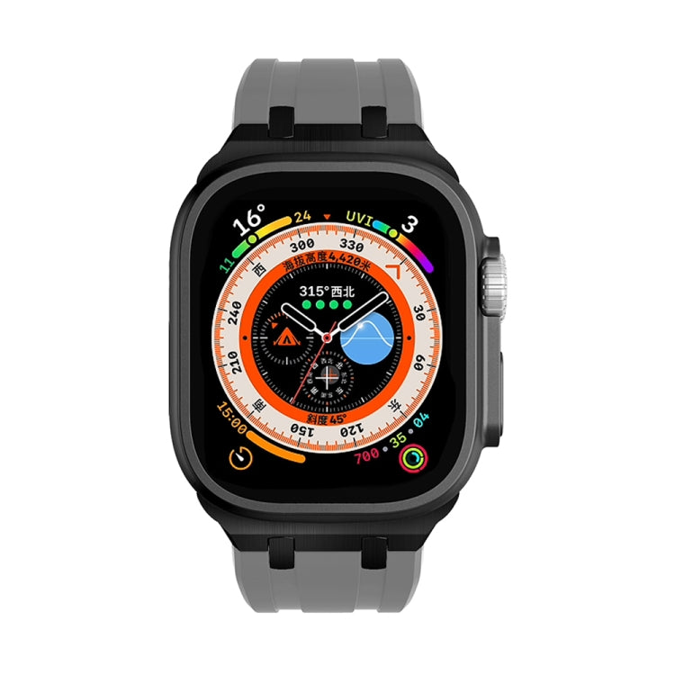 AP Silicone Watch Band For Apple Watch SE 2022 44mm(Black Grey) - Watch Bands by PMC TechLife | Online Shopping South Africa | PMC TechLife