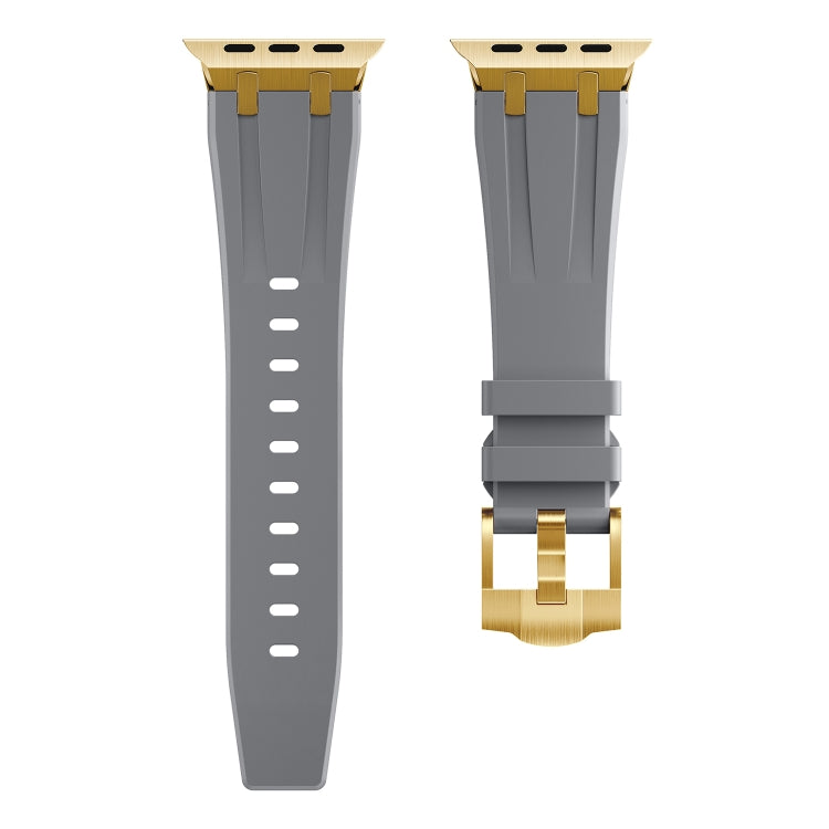 AP Silicone Watch Band For Apple Watch SE 2022 44mm(Gold Grey) - Watch Bands by PMC TechLife | Online Shopping South Africa | PMC TechLife