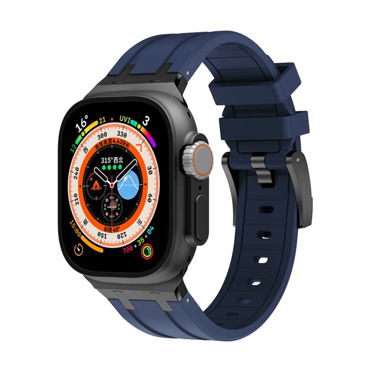AP Silicone Watch Band For Apple Watch SE 40mm(Black Blue) - Watch Bands by PMC TechLife | Online Shopping South Africa | PMC TechLife