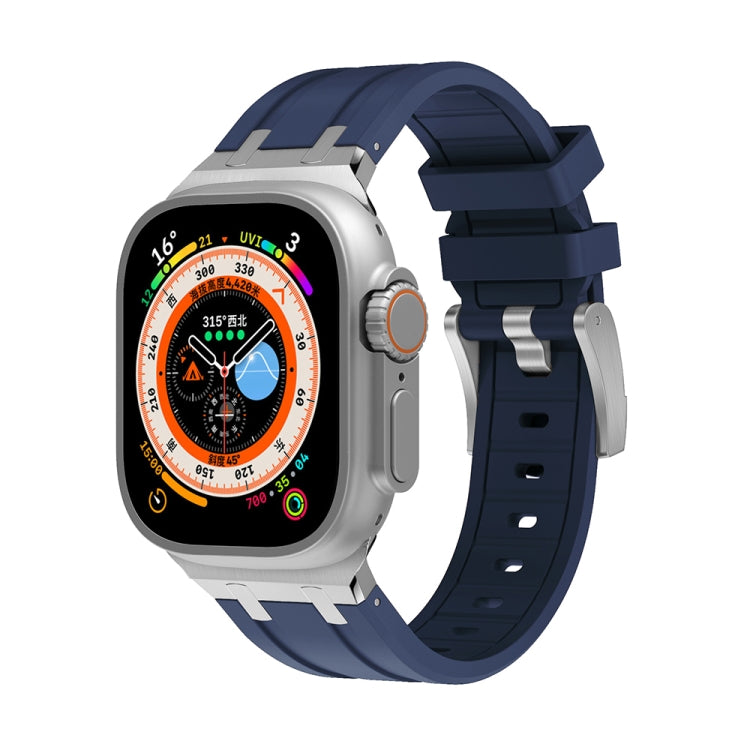 AP Silicone Watch Band For Apple Watch SE 40mm(Silver Blue) - Watch Bands by PMC TechLife | Online Shopping South Africa | PMC TechLife