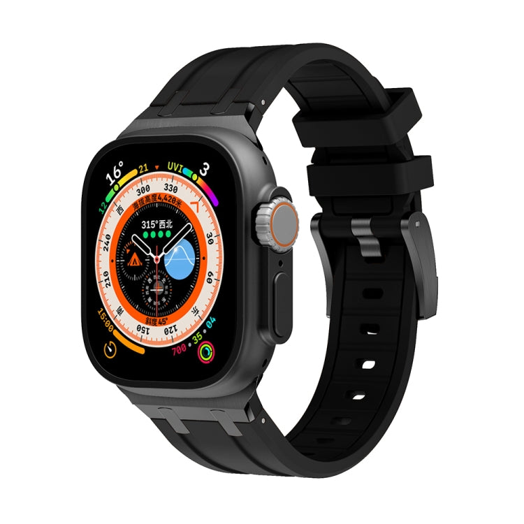 AP Silicone Watch Band For Apple Watch 6 44mm(Black Black) - Watch Bands by PMC TechLife | Online Shopping South Africa | PMC TechLife