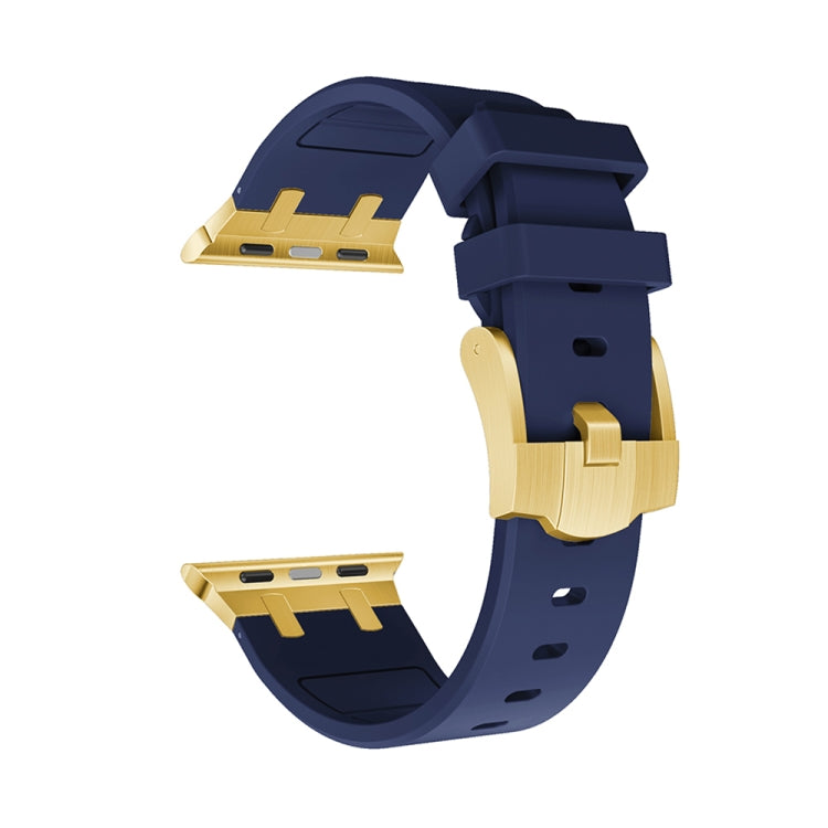 AP Silicone Watch Band For Apple Watch 5 44mm(Gold Blue) - Watch Bands by PMC TechLife | Online Shopping South Africa | PMC TechLife