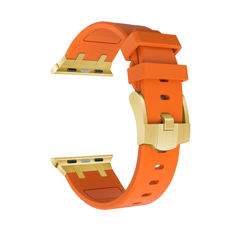 AP Silicone Watch Band For Apple Watch 5 44mm(Gold Orange) - Watch Bands by PMC TechLife | Online Shopping South Africa | PMC TechLife