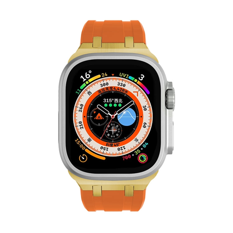 AP Silicone Watch Band For Apple Watch 5 44mm(Gold Orange) - Watch Bands by PMC TechLife | Online Shopping South Africa | PMC TechLife