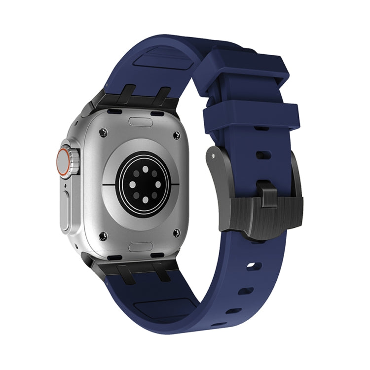 AP Silicone Watch Band For Apple Watch 3 38mm(Black Blue) - Watch Bands by PMC TechLife | Online Shopping South Africa | PMC TechLife