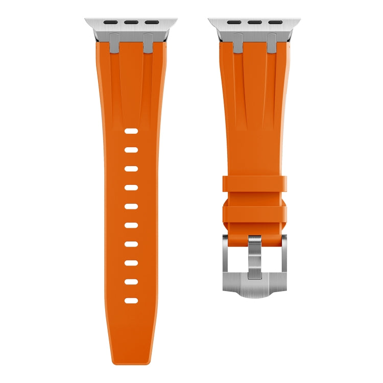 AP Silicone Watch Band For Apple Watch 3 42mm(Silver Orange) - Watch Bands by PMC TechLife | Online Shopping South Africa | PMC TechLife