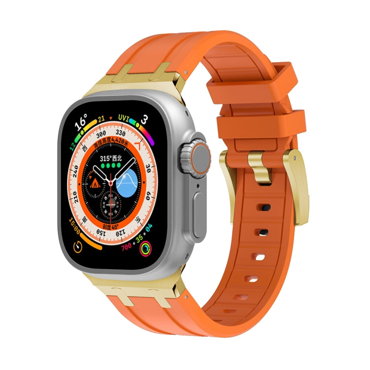 AP Silicone Watch Band For Apple Watch 38mm(Gold Orange) - Watch Bands by PMC TechLife | Online Shopping South Africa | PMC TechLife