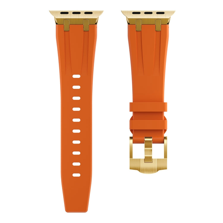 AP Silicone Watch Band For Apple Watch 38mm(Gold Orange) - Watch Bands by PMC TechLife | Online Shopping South Africa | PMC TechLife