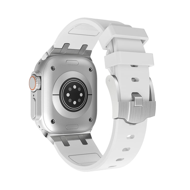 AP Silicone Watch Band For Apple Watch 38mm(Silver White) - Watch Bands by PMC TechLife | Online Shopping South Africa | PMC TechLife