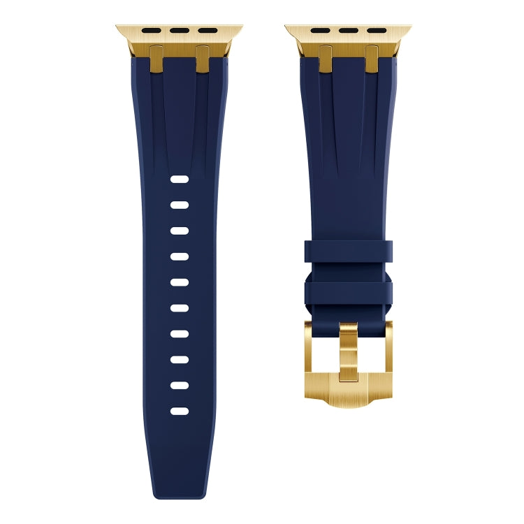 AP Silicone Watch Band For Apple Watch SE 2023 44mm(Gold Blue) - Watch Bands by PMC TechLife | Online Shopping South Africa | PMC TechLife