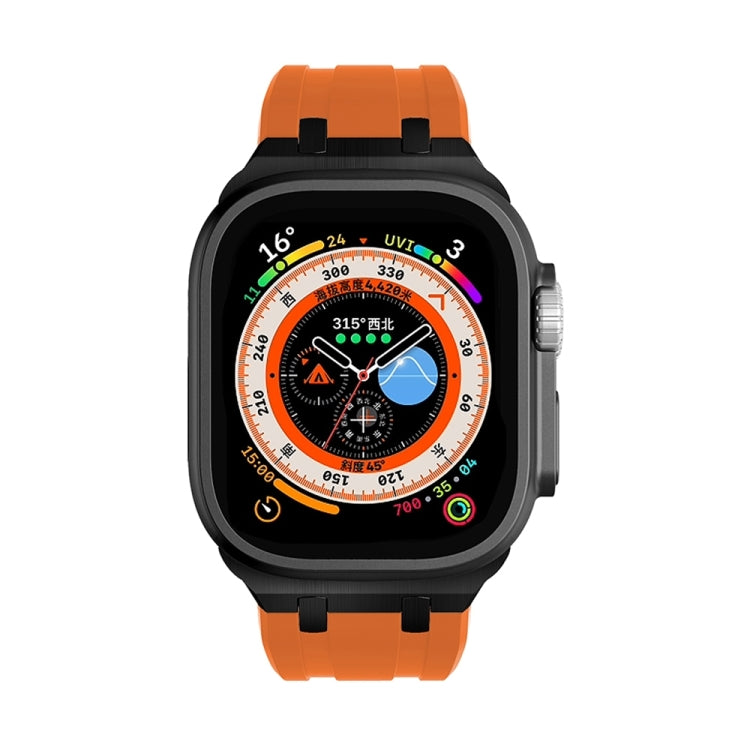 AP Silicone Watch Band For Apple Watch 9 45mm(Black Orange) - Watch Bands by PMC TechLife | Online Shopping South Africa | PMC TechLife