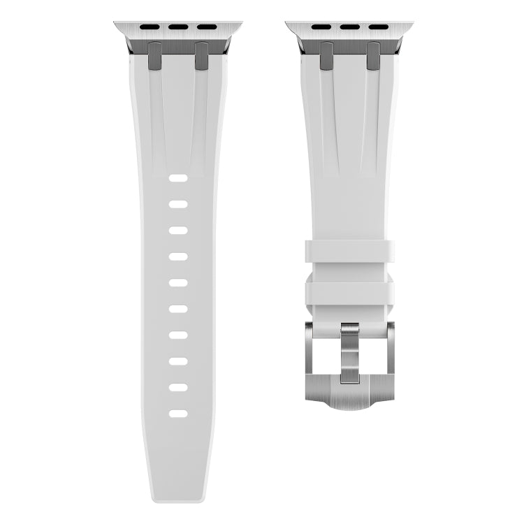 AP Silicone Watch Band For Apple Watch 9 45mm(Silver White) - Watch Bands by PMC TechLife | Online Shopping South Africa | PMC TechLife