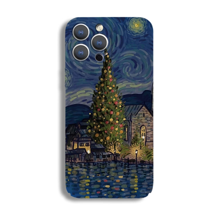 For iPhone 13 Pro Max Precise Hole Oil Painting Pattern PC Phone Case(Castle) - iPhone 13 Pro Max Cases by PMC TechLife | Online Shopping South Africa | PMC TechLife