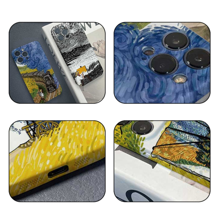 For iPhone 11 Precise Hole Oil Painting Pattern PC Phone Case(Train) - iPhone 11 Cases by PMC TechLife | Online Shopping South Africa | PMC TechLife