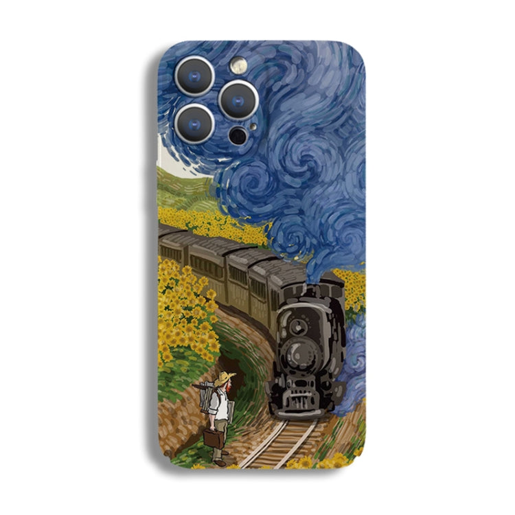 For iPhone 11 Pro Max Precise Hole Oil Painting Pattern PC Phone Case(Train) - iPhone 11 Pro Max Cases by PMC TechLife | Online Shopping South Africa | PMC TechLife