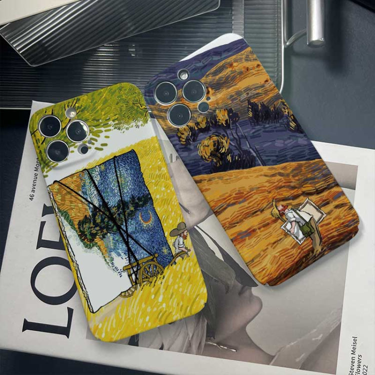 For iPhone 8 Plus / 7 Plus Precise Hole Oil Painting Pattern PC Phone Case(Evening Breeze) - More iPhone Cases by PMC TechLife | Online Shopping South Africa | PMC TechLife