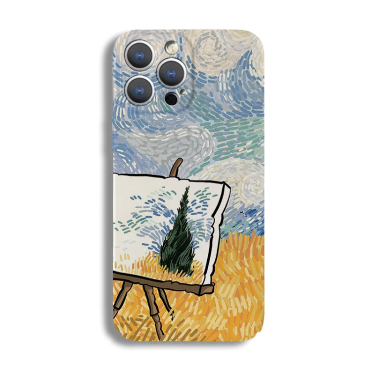For iPhone X / XS Precise Hole Oil Painting Pattern PC Phone Case(Landscape Painting) - More iPhone Cases by PMC TechLife | Online Shopping South Africa | PMC TechLife