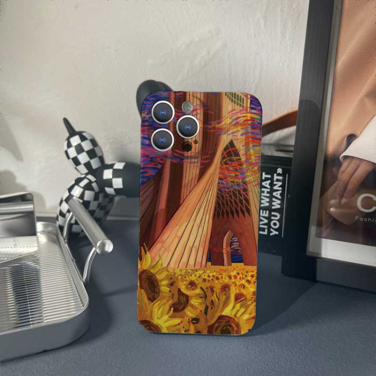 For iPhone XR Precise Hole Oil Painting Pattern PC Phone Case(Architectural Painting) - More iPhone Cases by PMC TechLife | Online Shopping South Africa | PMC TechLife