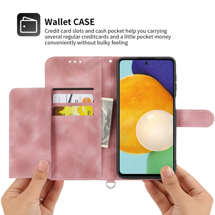 For OPPO Reno10 Pro+ 5G Skin Feel Flowers Embossed Wallet Leather Phone Case(Pink) - OPPO Cases by PMC TechLife | Online Shopping South Africa | PMC TechLife | Buy Now Pay Later Mobicred