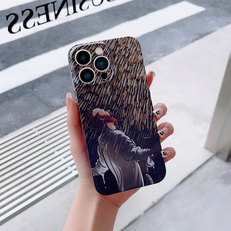 For iPhone 11 Pro Max Precise Hole Oil Painting Pattern PC Phone Case(Rain) - iPhone 11 Pro Max Cases by PMC TechLife | Online Shopping South Africa | PMC TechLife